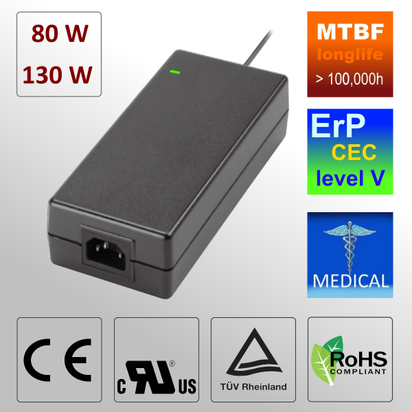 BL EM1101 80-130W AC/DC Desk Top Power Supply Medical