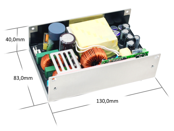 ARF500U AC/DC U-Chassis 500W Conduction Cooled Type