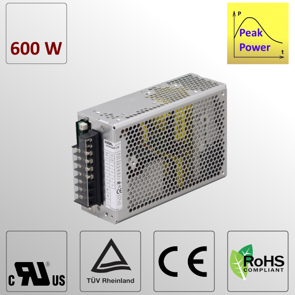 ADA600F 600W-AC/DC-enclosed PSU with Peak Power