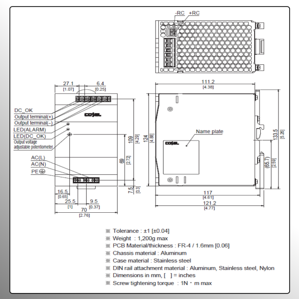 KHEA480 480W AC/DC DIN Rail Power Supply