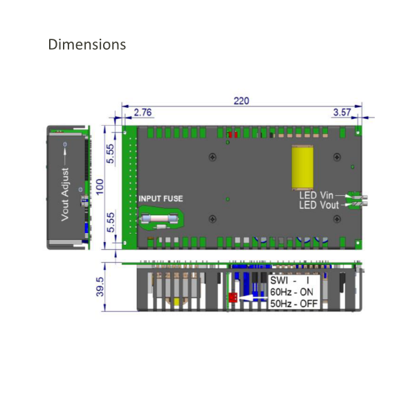 OCS-260 Dimensions