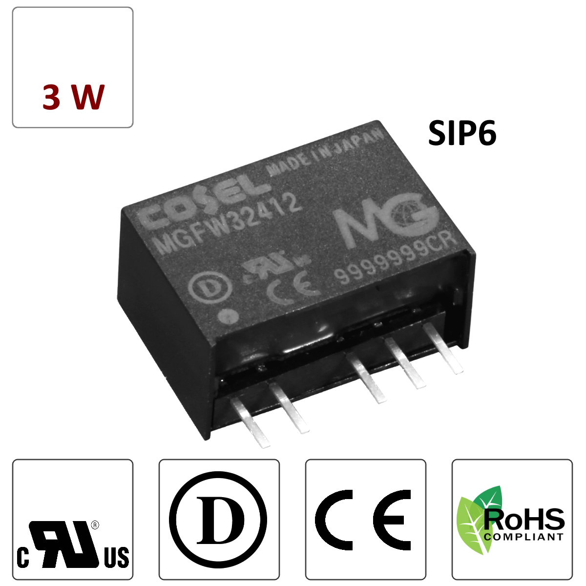 MGFW3 3W-DC/DC-Converter-PCB-Mount Type | Printmodul | DC/DC Converter ...