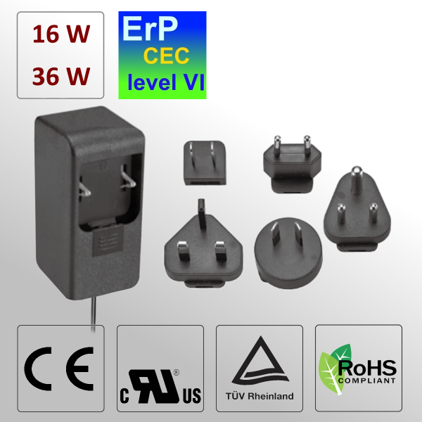 BL EA1024 16-36W Steckernetzteil mit Wechseladapter