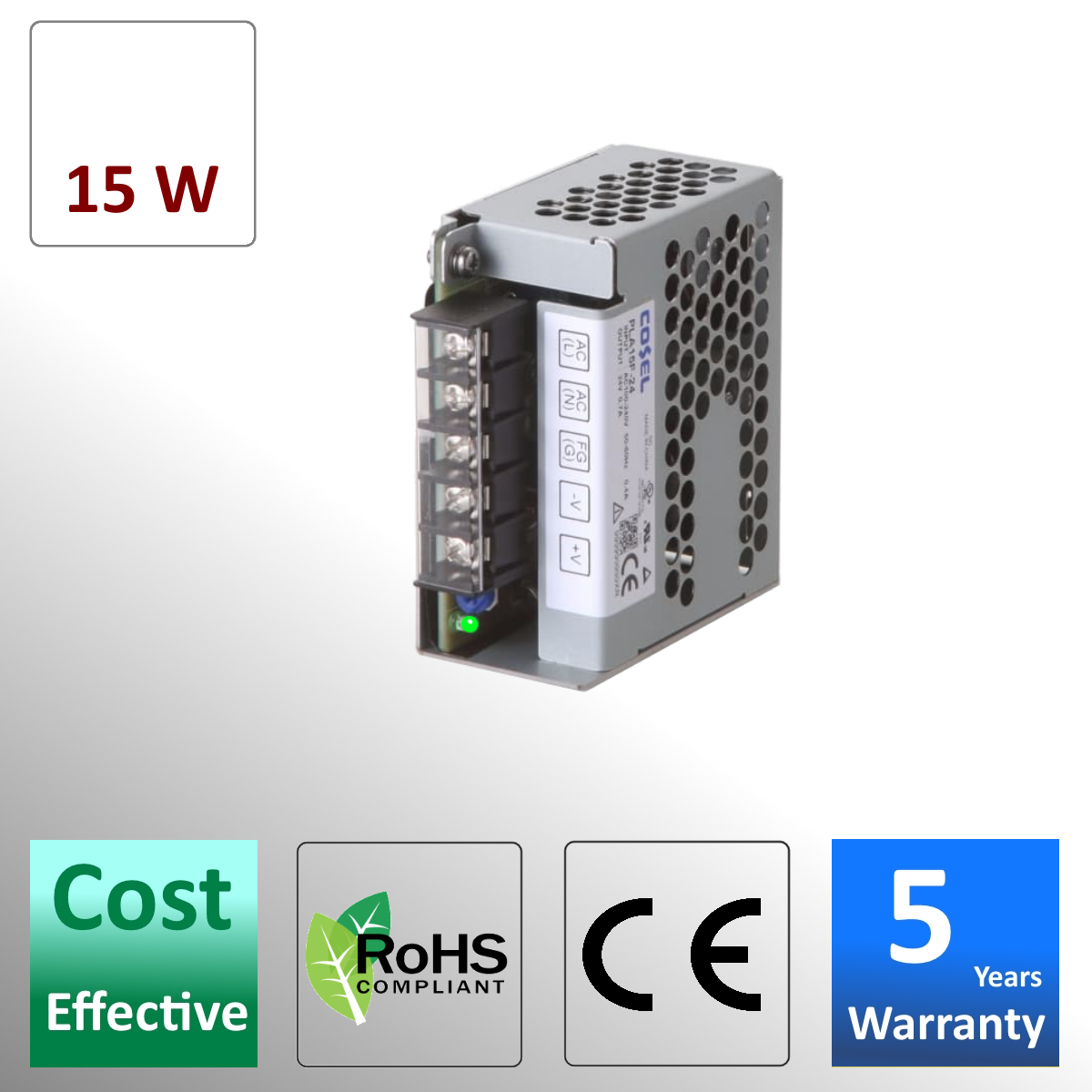 PLA15F AC/DC 15W Power Supply | Enclosed | AC/DC Power Supplies | BLUM ...