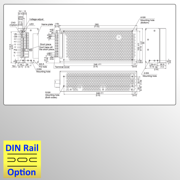 ADA1000F 1000W-AC/DC-enclosed PSU with Peak Power
