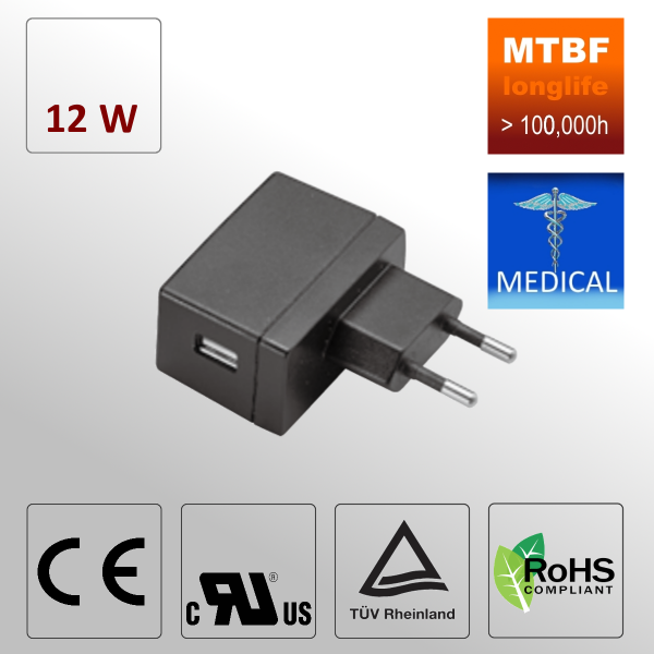 BL EM1012 12W AC/DC Wall Mount Medical Type