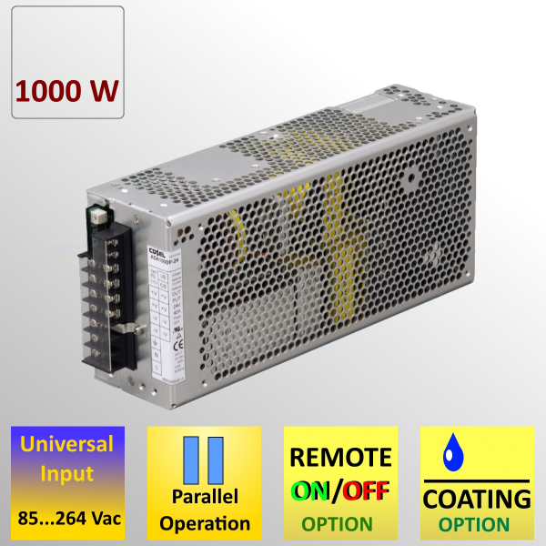 ADA1000F 1000W-AC/DC-enclosed PSU with Peak Power