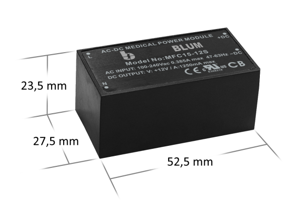 MFC15 AC/DC Medical Power Module 15W