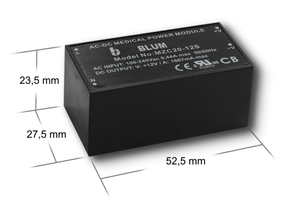 MZC20 AC/DC Medical Power Module 20W