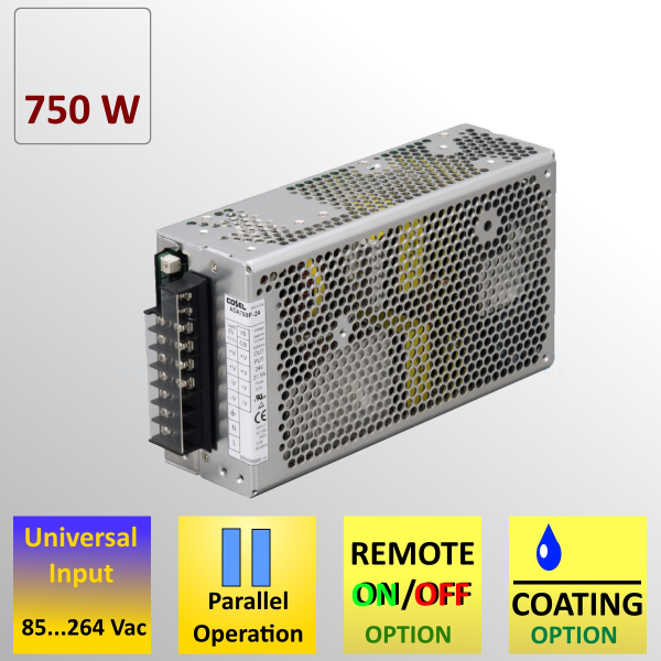 ADA750F 750W-AC/DC-enclosed PSU with Peak Power