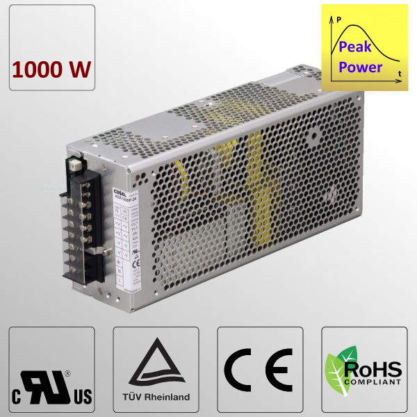 ADA1000F 1000W-AC/DC-enclosed PSU with Peak Power