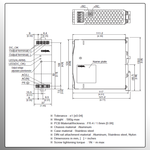 KHEA120 120W AC/DC DIN Rail Power Supply-Copy