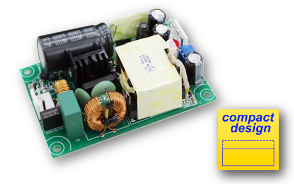 AQF65 AC/DC-Einbaunetzteil 65W ultra kompakt