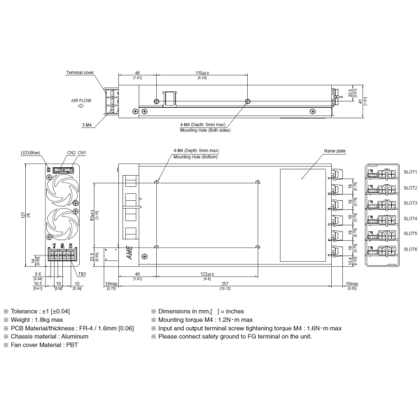 AME1200F 1200W Configurable AC/DC Power Supply