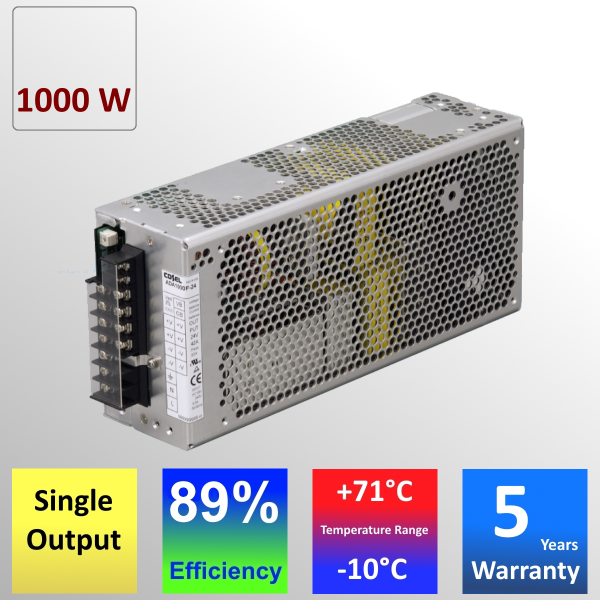 ADA1000F 1000W-AC/DC-enclosed PSU with Peak Power