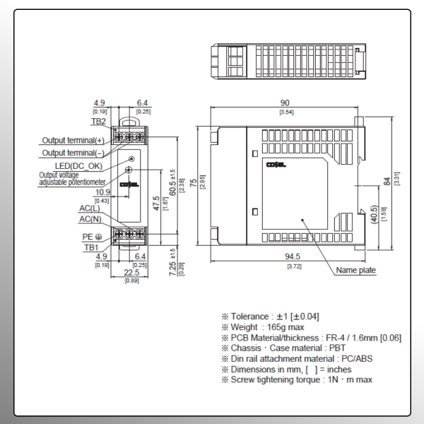 KHEA30 30W AC/DC DIN Rail Power Supply