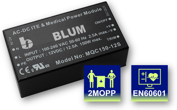 MQC150 AC/DC Medical Power Module 150W