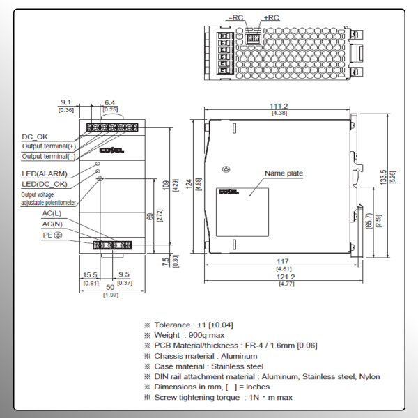 KHEA240 240W AC/DC DIN Rail Power Supply
