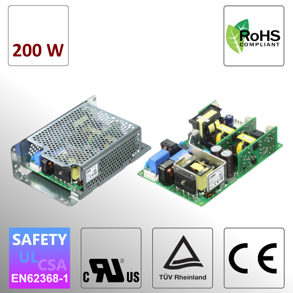 RBC200 configurable 200W AC/DC Power Supply for Robotic Applications