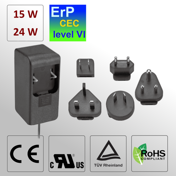 BL EA1019 15-24W Steckernetzteil mit Wechseladapter