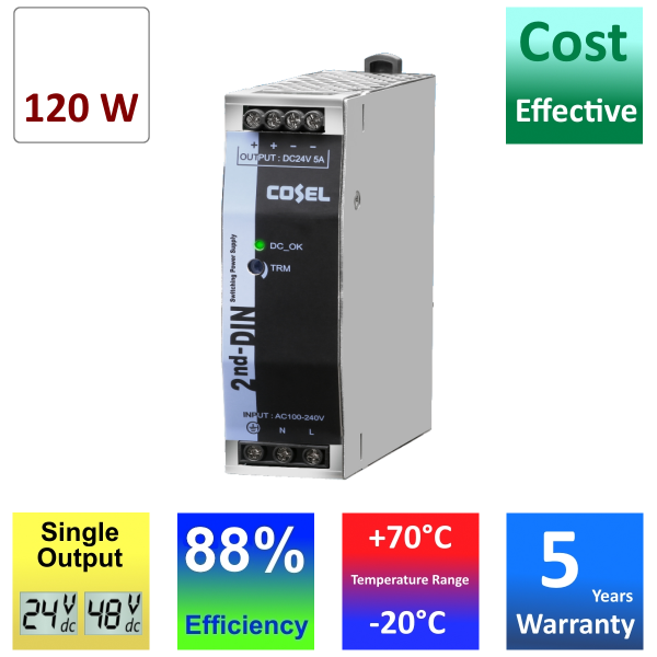 KLEA120 120W AC/DC DIN Rail Power Supply