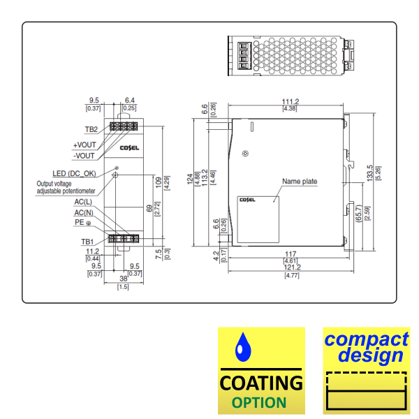 KLEA120 120W AC/DC DIN Rail Power Supply